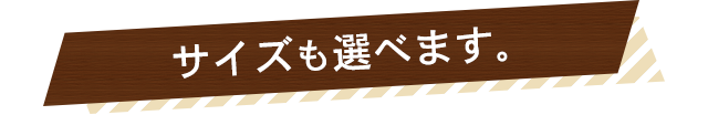 サイズも選べます。