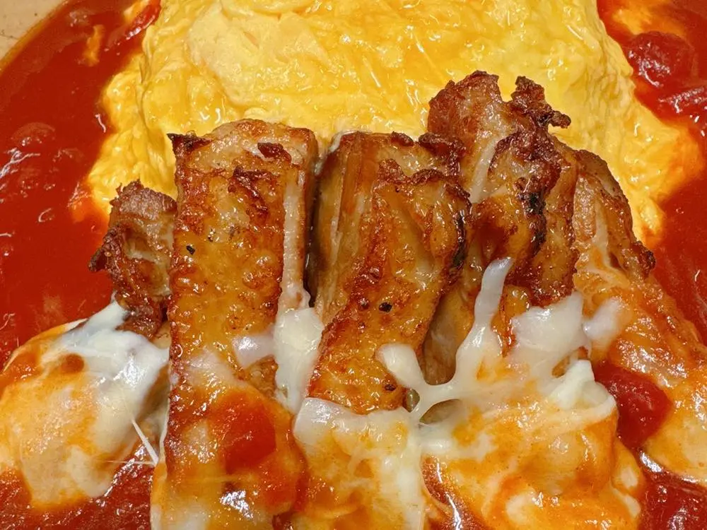 チーズパリパリチキンオムライス