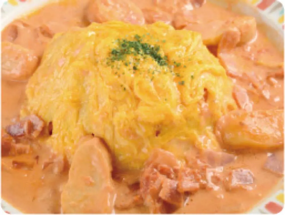 ポテトとベーコンのオムライス